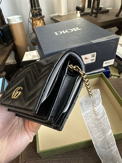 gucci gg marmont 2.0 matelassé leather card case